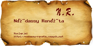 Nádassy Renáta névjegykártya